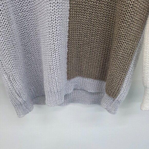 Luisa Ricci Italy Minimalist Colorblock Knit Pullover Sweater Gray Womens Size L - Picture 5 of 12